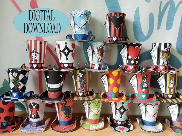 Mad Hatter DIY paper hats