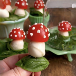 Vegetables that are build to look like a mushroom